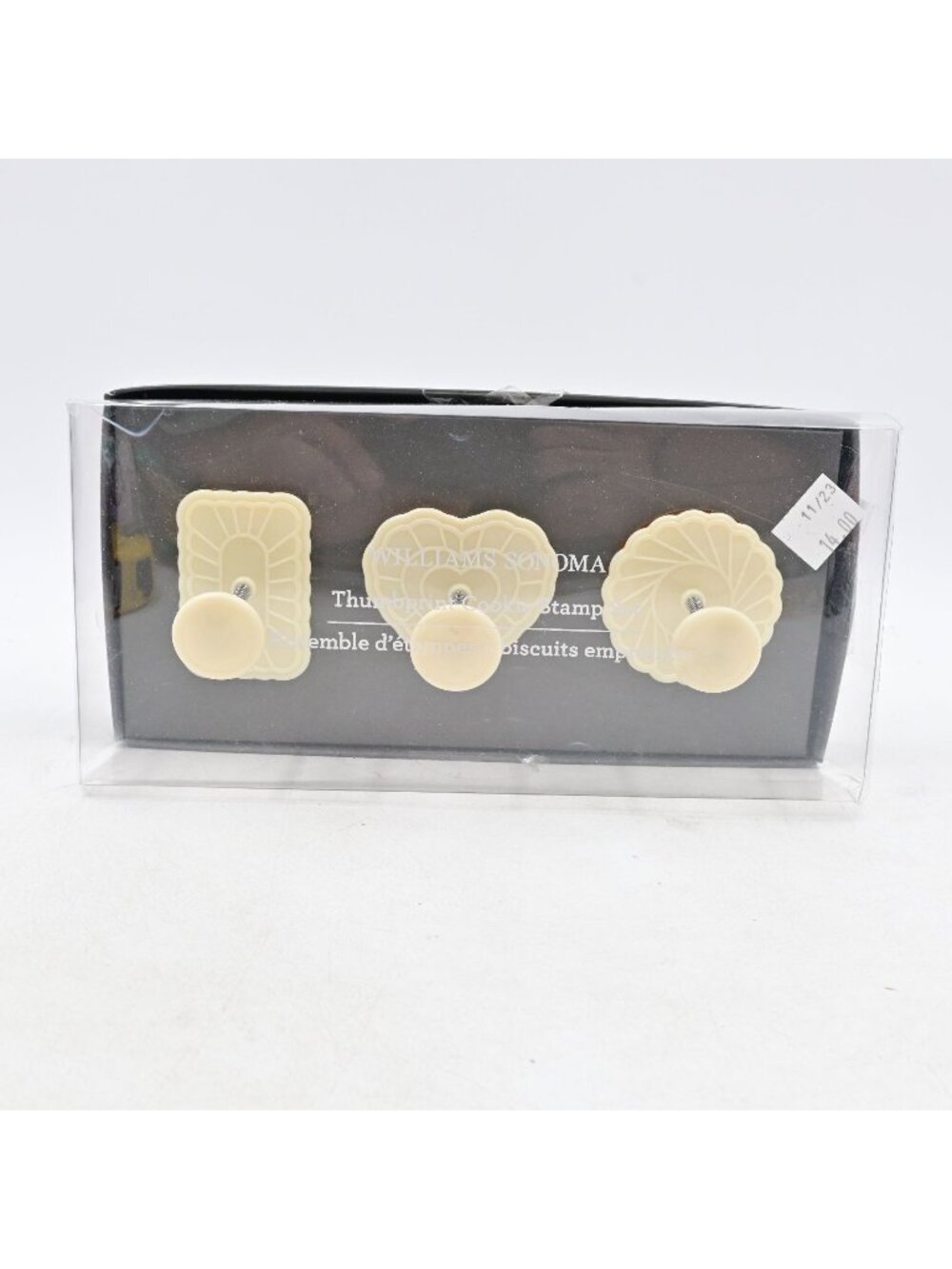 Williams Sonoma Thumbprint Cookie Stamps Set of 3 Rectangle Heart Round
